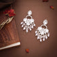 Tehzeeb Creations Silver Polish White Colour Earrings | Swadesiicart