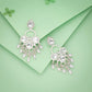 Tehzeeb Creations Silver Polish White Colour Earrings | Swadesiicart