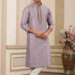 Raivat Ethnic Banarasi Art Silk Hand Work Kurta Pajama In Purple Colour | Swadesiicart