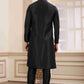 Raivat Ethnic Banarasi Art Silk Hand Work Kurta Pajama In Black Colour | Swadesiicart