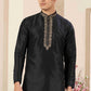 Raivat Ethnic Banarasi Art Silk Hand Work Kurta Pajama In Black Colour | Swadesiicart