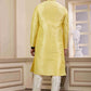 Raivat Ethnic Banarasi Art Silk Hand Work Kurta Pajama In Lemon Yellow Colour | Swadesiicart