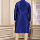 Raivat Ethnic Banarasi Art Silk Hand Work Kurta Pajama In Blue Colour | Swadesiicart