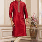 Raivat Ethnic Banarasi Art Silk Hand Work Kurta Pajama In Maroon Colour | Swadesiicart