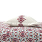 MYTRIDENT White Red Ethnic Motifs 144 TC Cotton Queen Bedsheet With 2 Pillow Covers - Swadesiicart
