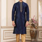 Raivat Ethnic Banarasi Art Silk Hand Work Kurta Pajama In Blue Colour | Swadesiicart