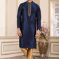 Raivat Ethnic Banarasi Art Silk Hand Work Kurta Pajama In Blue Colour | Swadesiicart