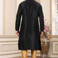 Raivat Ethnic Banarasi Art Silk Hand Work Kurta Pajama In Black Colour | Swadesiicart