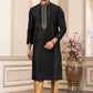 Raivat Ethnic Banarasi Art Silk Hand Work Kurta Pajama In Black Colour | Swadesiicart