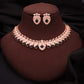 Tehzeeb Creations Rose Gold Black Colour Necklace With Pair Of Earrings - Swadesiicart