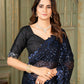 Dishitha Creation Indian Women's Designer Georgette Sequence Saree - Blue | Swadesiicart