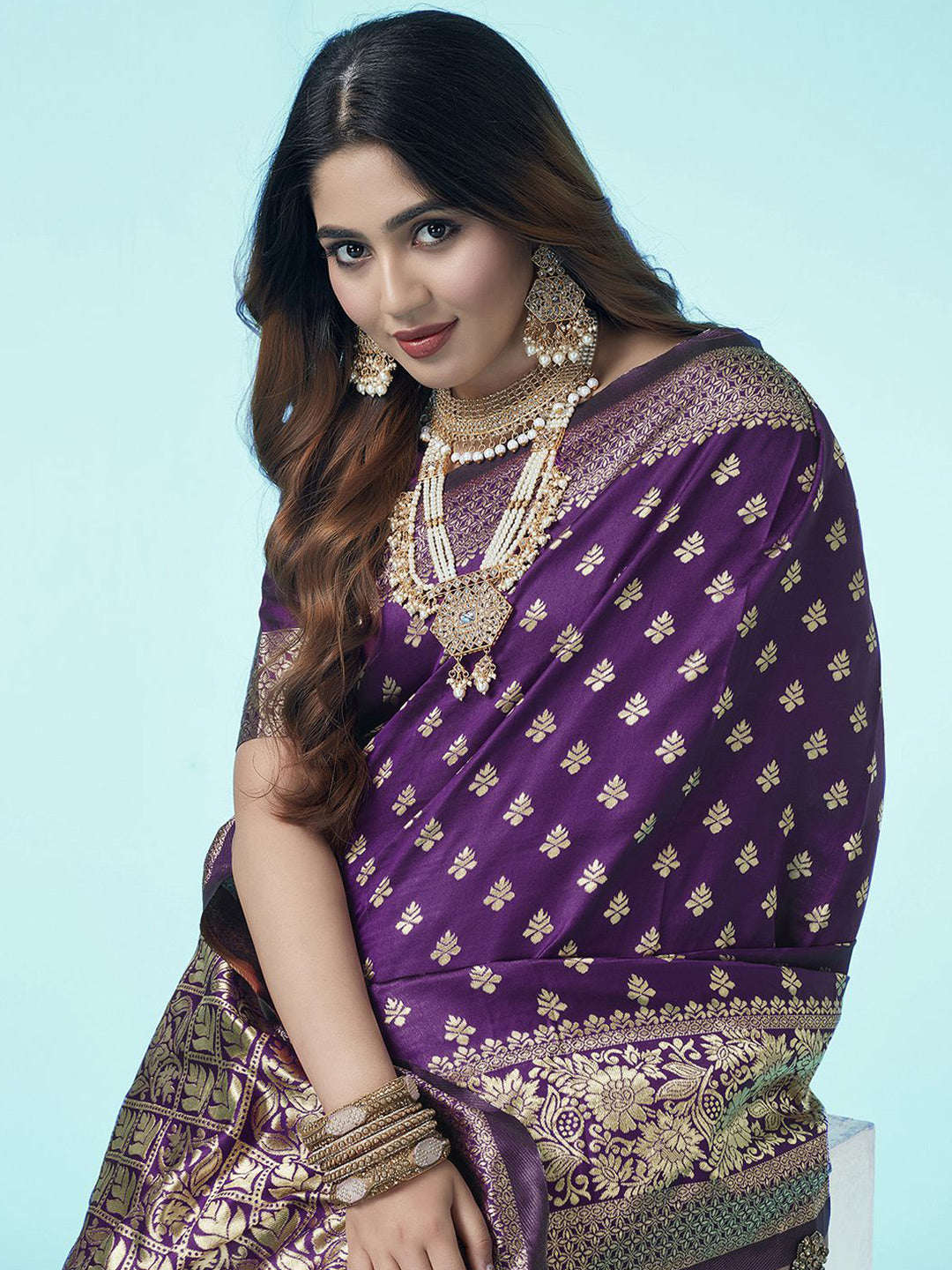Kalini Ethnic Woven Design Zari Art Silk Banarasi Saree | Swadesiicart