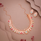 Tehzeeb Creations Rose Gold Baby Multi Necklace With Pair Of Earrings - Swadesiicart