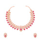 Tehzeeb Creations Rose Gold Pink Colour Necklace With Pair Of Earrings - Swadesiicart
