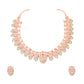 Tehzeeb Creations Rose Gold Sea Green Colour Necklace With Pair Of Earrings - Swadesiicart