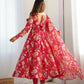 Joban Fashion Pink Kurta Set Organza Sequin Embroidery Work - Swadesiicart