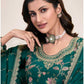 Anaita Green Heavy Chinon With Embroidery Sharara Suit (bottom Stitched)