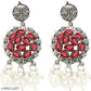 Tehzeeb Creations Women's Maroon Colour Meenakari Necklace Set With White Pearl - Swadesiicart