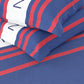 Nautica Bradford Red & Blue Striped 160 TC Pure Cotton King Bedsheet & 2 Pillow Covers - Swadesiicart