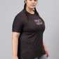 MKH Plus Size Typography Printed Drop-Shoulder Sleeves Relaxed Fit Dri-FIT T-shirt - Swadesiicart
