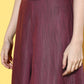 InWeave Women's Wine Red Brocade Mughal Shaan Kurta Palazzo Set - Swadesiicart