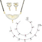 AanyaCentric Gold-Polished Mangalsutra Pendant Earring Set & Silver Plated Anklet