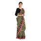 Exclusive Collection 100% Pure Cotton Pesta Tant Saree With Hand Weaving Work - Swadesiicart