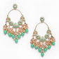 New Stylish Ethnic Partywear Light Green Hoops Kundan Earrings for Womens by House of Ree | Swadesiicart