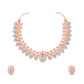 Tehzeeb Creations Rose Gold Sky Blue Colour Necklace With Pair Of Earrings - Swadesiicart