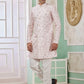 Raivat Ethnic Banarasi Jacquard Embroidery Indo Western Sherwani In Pink Colour | Swadesiicart