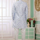 Raivat Ethnic Banarasi Jacquard Embroidery Indo Western Sherwani In Blue Colour | Swadesiicart