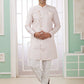 Raivat Ethnic Banarasi Jacquard Embroidery Indo Western Sherwani In Cream Blue Colour | Swadesiicart