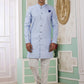 Raivat Ethnic Banarasi Jacquard Embroidery Indo Western Sherwani In Blue Colour | Swadesiicart