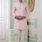 Raivat Ethnic Banarasi Jacquard Embroidery Indo Western Sherwani In Pink Colour | Swadesiicart