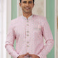Raivat Ethnic Banarasi Jacquard Embroidery Indo Western Sherwani In Pink Colour | Swadesiicart