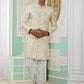 Raivat Ethnic Banarasi Jacquard Embroidery Indo Western Sherwani In Yellow Colour | Swadesiicart