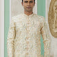 Raivat Ethnic Banarasi Jacquard Embroidery Indo Western Sherwani In Yellow Colour | Swadesiicart