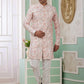 Raivat Ethnic Banarasi Jacquard Embroidery Indo Western Sherwani In Peach Colour | Swadesiicart
