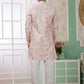 Raivat Ethnic Banarasi Jacquard Embroidery Indo Western Sherwani In Peach Colour | Swadesiicart