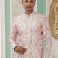 Raivat Ethnic Banarasi Jacquard Embroidery Indo Western Sherwani In Peach Colour | Swadesiicart