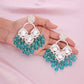 Tehzeeb Creations Gold Polish Green Colour Earrings | Swadesiicart