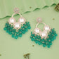 Tehzeeb Creations Gold Polish Green Colour Earrings | Swadesiicart
