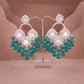 Tehzeeb Creations Gold Polish Green Colour Earrings | Swadesiicart