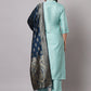 Kalini Cotton Silk Blend Kurta with Trousers & Banarasi Silk Dupatta | Swadesiicart