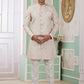Raivat Ethnic Banarasi Jacquard Embroidery Indo Western Sherwani In Beige Colour | Swadesiicart