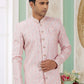 Raivat Ethnic Banarasi Jacquard Embroidery Indo Western Sherwani In Pink Colour | Swadesiicart