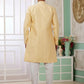 Raivat Ethnic Banarasi Jacquard Embroidery Indo Western Sherwani In Yellow Colour | Swadesiicart