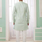 Raivat Ethnic Banarasi Jacquard Embroidery Indo Western Sherwani In Green Colour | Swadesiicart