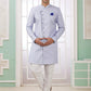 Raivat Ethnic Banarasi Jacquard Embroidery Indo Western Sherwani In Blue Colour | Swadesiicart