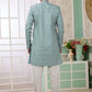 Raivat Ethnic Banarasi Jacquard Embroidery Indo Western Sherwani In Green Colour | Swadesiicart